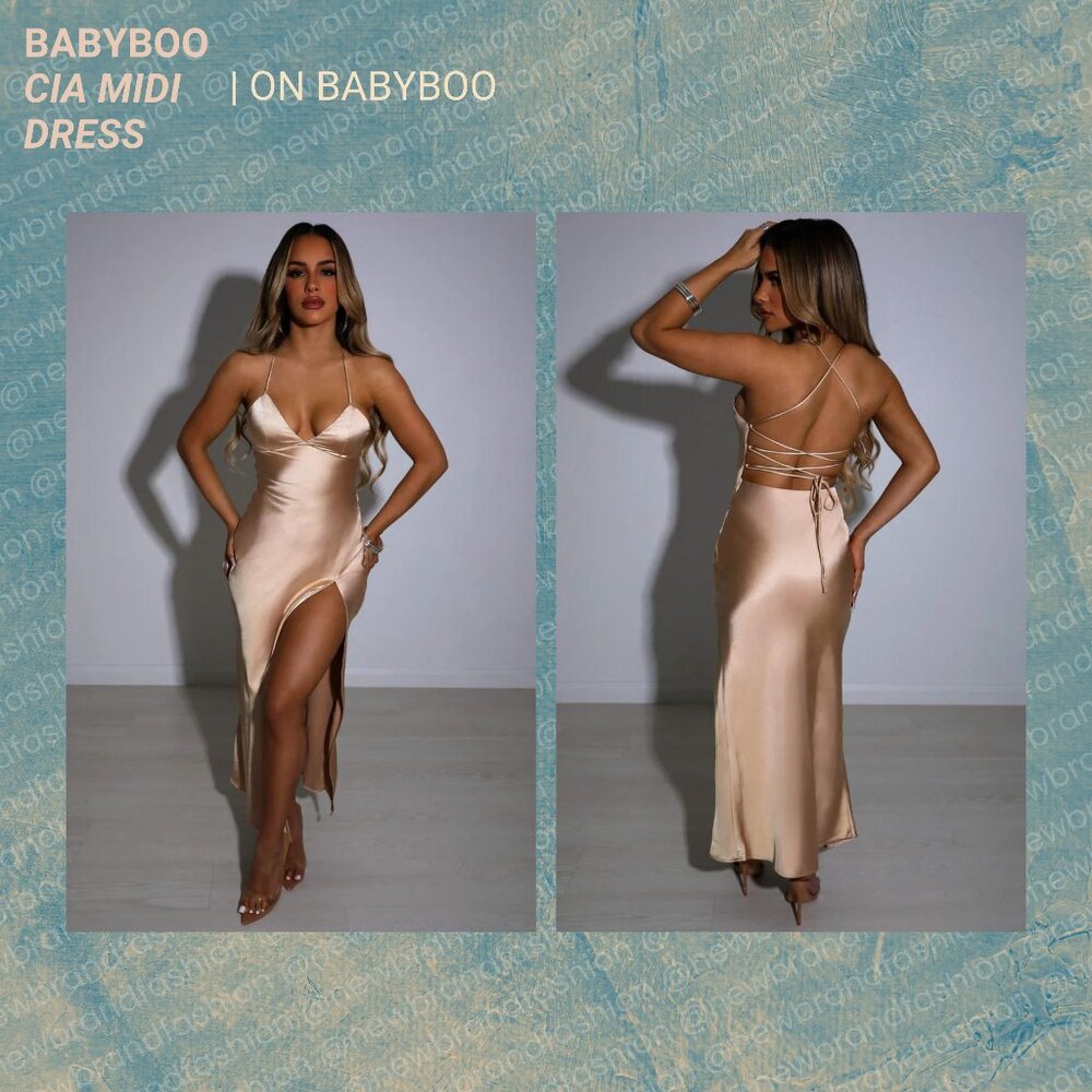 Babyboo | Cia Midi Dress, Champagne/Gold, Size: XS - Picture 3 of 4